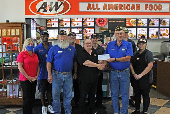 Disabled American Veterans receive donation from A&W