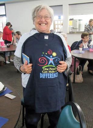 Long-term volunteer, Dorothy Hein, contributes an average of 150 hours annually at the Wild Rose Dining Center assisting with setting tables and serving food. She also assists with distributing the monthly newsletter when she is able to ride her bicycle around town.