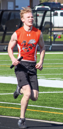 The Wautoma Hornets placed third in the small school 4x800 Relay with a time of 9:43.82. The team includes Gage Steltenpohl (pictured), Aiden Young, Alex Young, and James Howen.