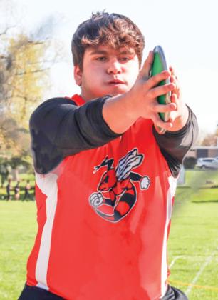 Wautoma freshman Aaron Sanders threw the discus a distance of 71’.