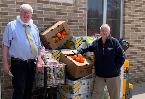 Waushara County Food Pantry was among those who received a generous donation from Congressman Glenn Grothman. Marty Lee stands with Congressman Grothman, who visited the pantry in person. 