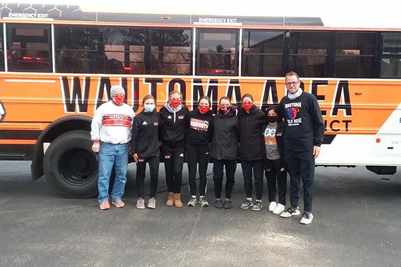 Wautoma/Wild Rose Girl’s Cross Country Squad heads to State The squad and their coaches took time for a photo after qualifying for State on Oct. 24. The squad includes: Coach Barbarich, Laney Havlovitz, Madylyn Woyak, Laney Panich, Megan Miller, Teagan Reitz, Clare Williams, and Coach Yeska.
