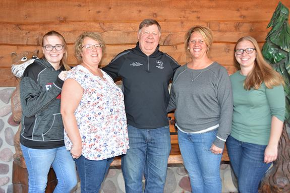 The Evergreen Campsites and Resort, Wild Rose, owners and management team gathered for a photo following the announcement of being named the National Park of the Year and the Plan-It-Green Friendly Park.  The Evergreen team includes: Hannah Eihlen, general manager, Dawn and Jim Button, owners, Brandee Christensen and Erica Lueptow, managers.