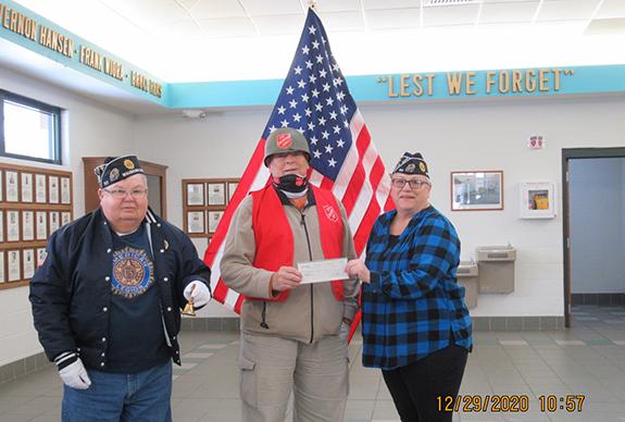 American Legion presents check for Salvation Army