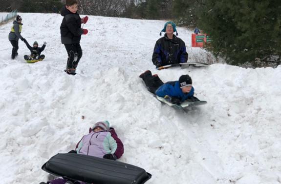 Hancock children hit the sledding hill
