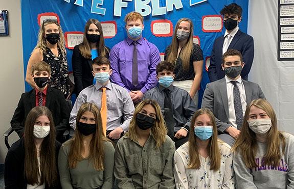 (top): Mrs. Meek, Megan Kelly, Dylan Kubasta, Hayley Moore, and Andrew Momsen; (middle): Clayton Wilcox, Gabe Ascher, Sam Weiss, and Chase Mastricola; (bottom): Kylie Kline, Sydney Dunn, Dayana Rodriguez-Caballero, Madylyn Woyak, and Paige Gustin; (not pictured) Bryson Buss. 