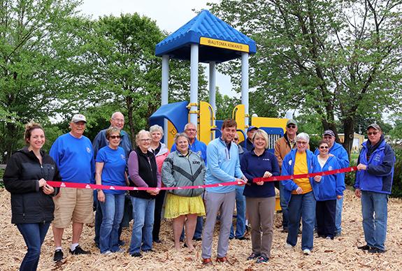 Wautoma Kiwanis holds ribbon cutting for new library playground equipment