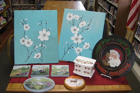 Artwork by Margaret Goodwin, former Wild Rose School District teacher, has been donated by her loving family at the Leon-Saxeville Library.
