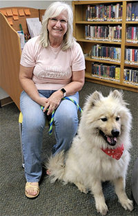 Karen Karbowski and her certified therapy dog Teddy will be joining the library on Saturday, Oct. 8 from 10 a.m. to noon as part of the Tail Wagging Reading Program.