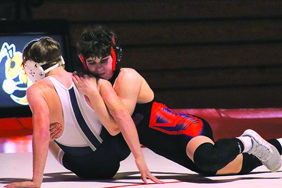 Wautoma/Wild Rose Warrior wrestlers hosted Nekoosa/Assumption on Jan. 12 at Wautoma High School. Caden Miller was able to win his match while wrestling at 138 lbs. 