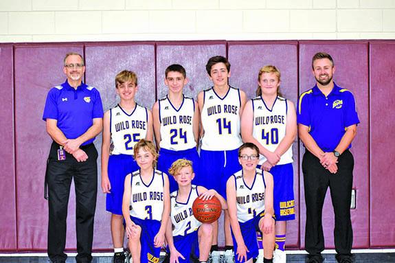 The Wild Rose Wildcats Seventh Grade basketball team ended their 2022/23 season undefeated, going 12-0 overall. The Wildcats outscored their opponents 434-175 throughout the season. The team includes (front) Connor Szilveszter, Taylor Rannie, Carsyn Lambrecht (back) Coach Mark Kjentvet, Jaden Konrath, Greyson Bowen, Tucker Durham, Jackson Bliefnick, and Coach Kyle Clapper.