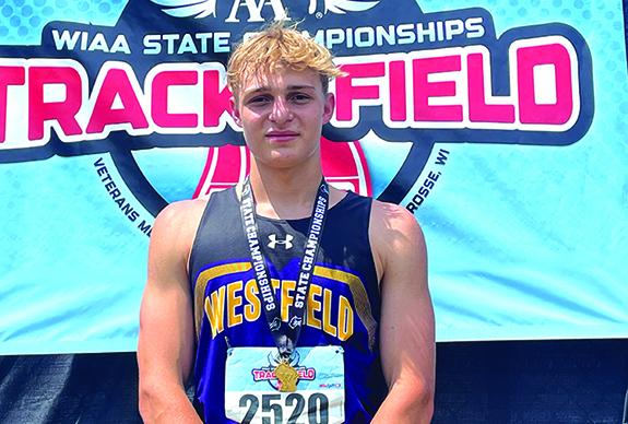 Westfield senior Tommy Huff placed first in the high jump during the state track meet on June 2 at the Veterans Memorial Stadium in La Crosse. He also tied the school record, jumping a height of 6’8”. Tommy finished first against 20 other jumpers. 