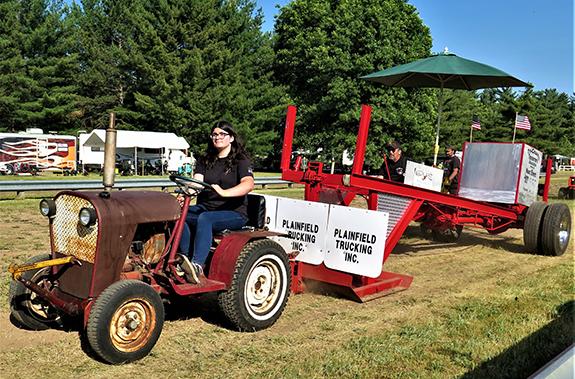 Tabitha Gizycki, Hancock, drove a homemade garden tractor in the garden tractor. The tractor is one of only six that were constructed by Jones Welding in Auburndale.  It was her second year of competing in the garden tractor pull at the three-day event.