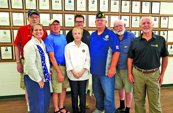 Wautoma Rotary presents check to American Legion Post 317 for tables and chair 