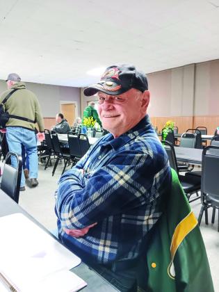 Gary Gmach, a Vietnam Veteran who was also an Army  sniper serving in the country from 1970-1971, enjoyed his dinner with family and friends. 